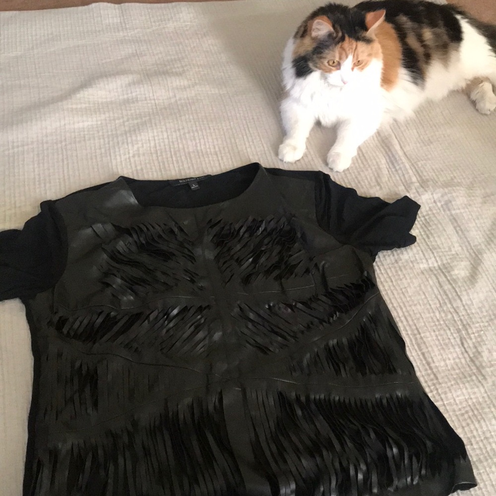Shredded leather black top - Picture 5 of 6